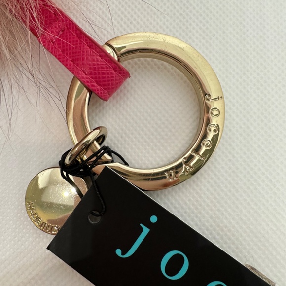 NEW | JOCELYN | FUR Pom-Pom Bag Charm | PUFF Key Holder | Pink Multi - Picture 4 of 8